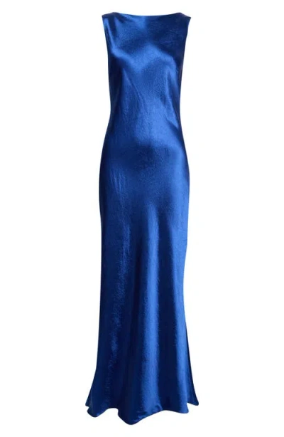 Jason Wu Collection Cowl Back Satin Gown In Blue