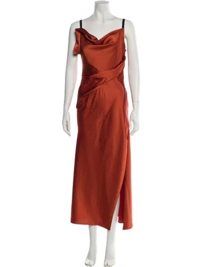 Pre-owned Jason Wu Collection Cowl Neck Long Dress In Orange