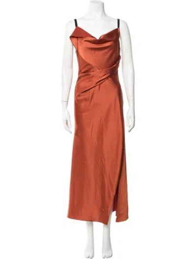 Pre-owned Jason Wu Collection Cowl Neck Long Dress In Orange