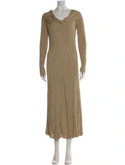 Pre-owned Jason Wu Collection Cowl Neck Long Dress W/ Tags In Gold