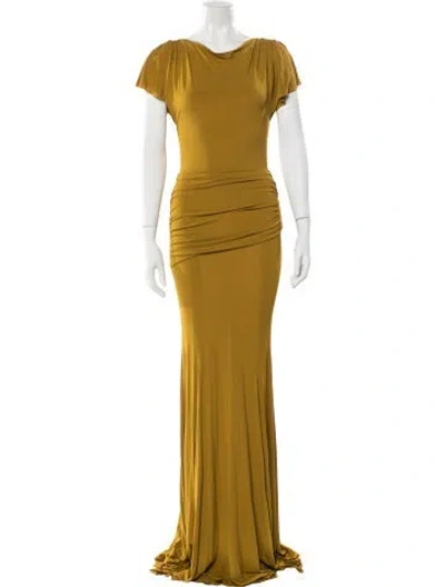 Pre-owned Jason Wu Collection Cowl Neck Long Dress In Yellow