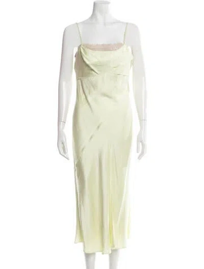 Pre-owned Jason Wu Collection Cowl Neck Midi Length Dress In Yellow