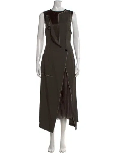Pre-owned Jason Wu Collection Crew Neck Long Dress In Neutral