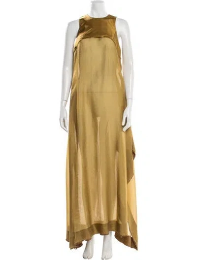 Pre-owned Jason Wu Collection Crew Neck Long Dress In Yellow