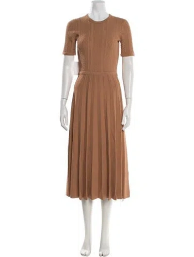 Pre-owned Jason Wu Collection Crew Neck Midi Length Dress In Brown