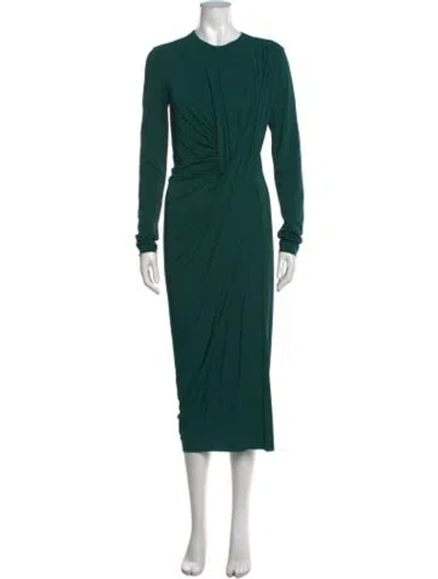 Pre-owned Jason Wu Collection Crew Neck Midi Length Dress In Green