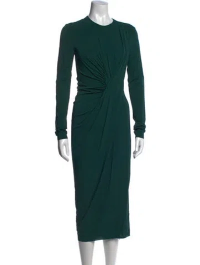 Pre-owned Jason Wu Collection Crew Neck Midi Length Dress W/ Tags In Green