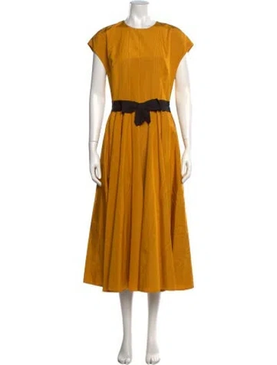 Pre-owned Jason Wu Collection Crew Neck Midi Length Dress In Yellow