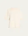 Jason Wu Collection Crewneck Looped Fringe Jacquard T-shirt In Calicochalk