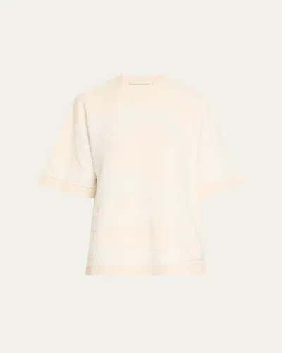 Jason Wu Collection Crewneck Looped Fringe Jacquard T-shirt In Multi