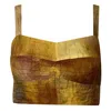 Jason Wu Collection Crinkle Memory Tie Dye Cropped Top In Yellow Cotton In Yellow