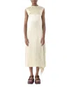 Jason Wu Collection Stripe Sleeveless Crinkled Satin Shift Dress In Pistachio