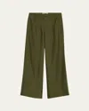 Jason Wu Collection Crinkled Satin Straight-leg Trousers In Green
