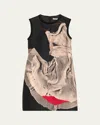 Jason Wu Collection Dancing Pleat Jacquard Sleeveless Mini Dress In Multi