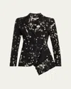 Jason Wu Collection Deconstructed Painters Twill Jacket In Black Chalk