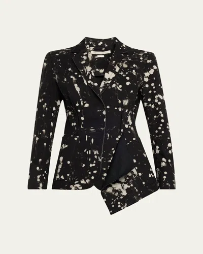 Jason Wu Collection Deconstructed Painters Twill Jacket In Black Chalk