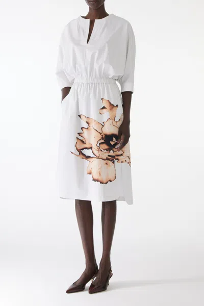 Jason Wu Collection Dolman Sleeve Cotton Dress With Floral Print In Purple