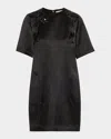 Jason Wu Collection Embellished Applique Mini Shift Dress In Black