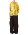 Jason Wu Collection Abstract Fil Coupe Button Down Shirt In Kiwi