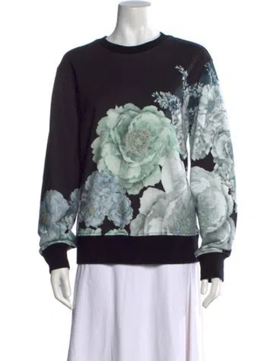 Pre-owned Jason Wu Collection Floral Print Crew Neck Sweatshirt In Gray