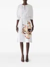 Jason Wu Collection Floral-print Elasticated-waist Midi Dress In White