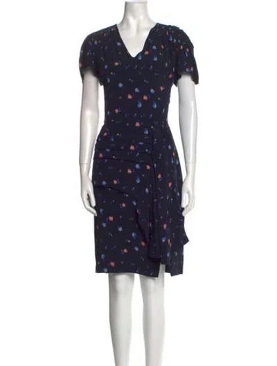Pre-owned Jason Wu Collection Floral Print Knee-length Dress In Black
