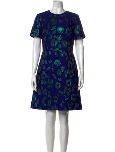 Pre-owned Jason Wu Collection Floral Print Knee-length Dress In Blue