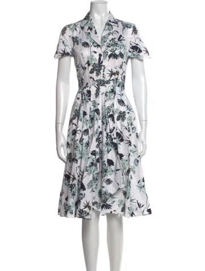 Pre-owned Jason Wu Collection Floral Print Knee-length Dress In Neutral