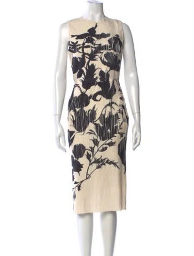 Pre-owned Jason Wu Collection Floral Print Knee-length Dress In Neutrals
