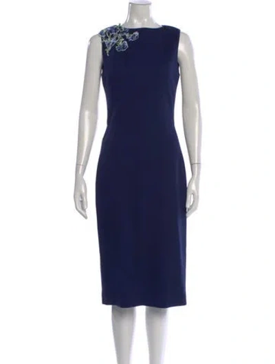 Pre-owned Jason Wu Collection Floral Print Knee-length Dress W/ Tags In Blue