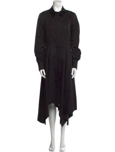 Pre-owned Jason Wu Collection Floral Print Long Dress In Black