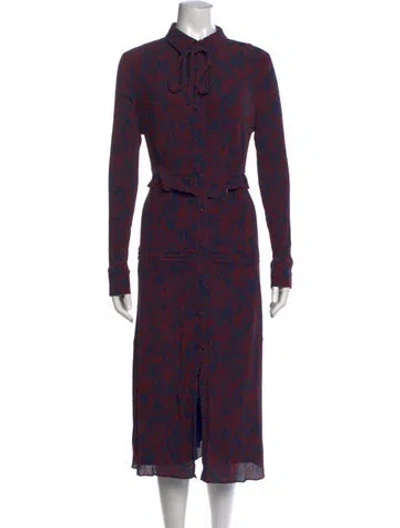 Pre-owned Jason Wu Collection Floral Print Long Dress In Blue
