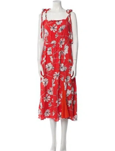 Pre-owned Jason Wu Collection Floral Print Long Dress In Multi