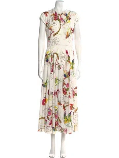 Pre-owned Jason Wu Collection Floral Print Long Dress In Neutral