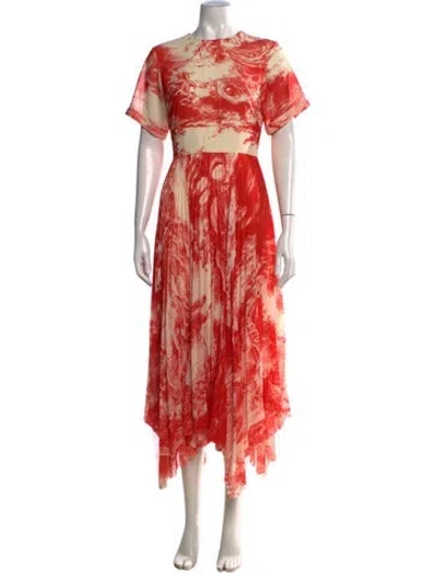 Pre-owned Jason Wu Collection Floral Print Long Dress In Neutrals