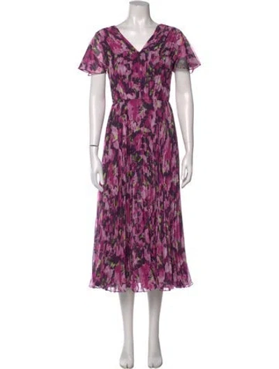 Pre-owned Jason Wu Collection Floral Print Long Dress In Purple