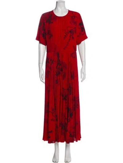 Pre-owned Jason Wu Collection Floral Print Long Dress In Red