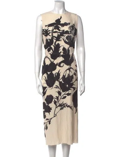 Pre-owned Jason Wu Collection Floral Print Long Dress W/ Tags In Neutral