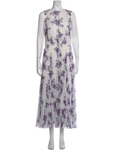 Pre-owned Jason Wu Collection Floral Print Long Dress In White