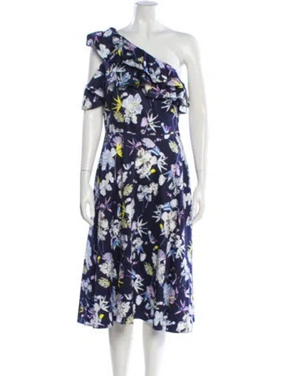 Pre-owned Jason Wu Collection Floral Print Midi Length Dress In Blue