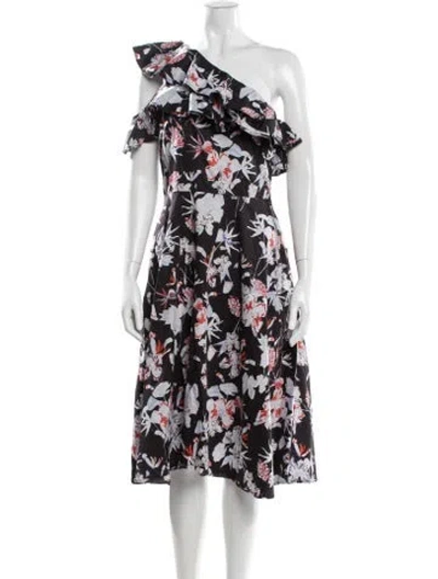 Pre-owned Jason Wu Collection Floral Print Midi Length Dress In Blue