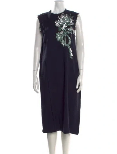 Pre-owned Jason Wu Collection Floral Print Midi Length Dress In Blue