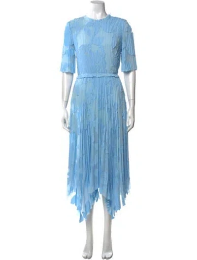 Pre-owned Jason Wu Collection Floral Print Midi Length Dress In Blue