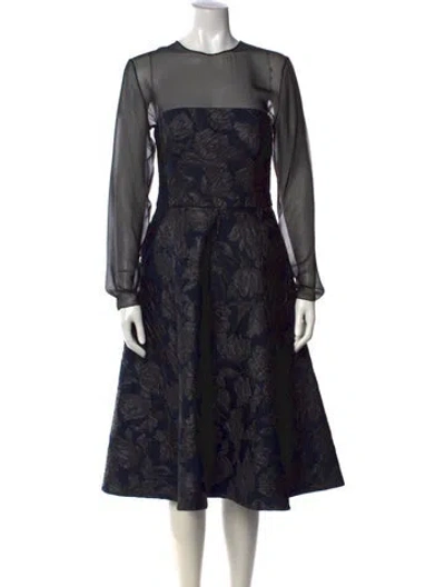 Pre-owned Jason Wu Collection Floral Print Midi Length Dress In Blue