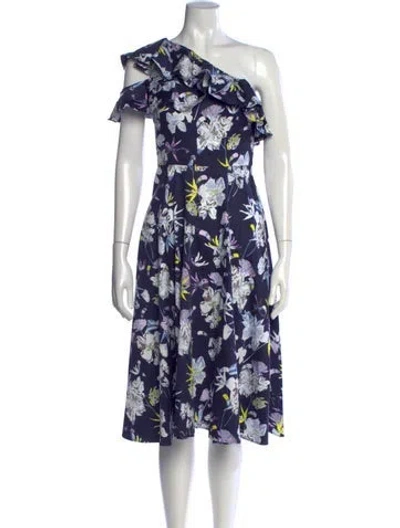 Pre-owned Jason Wu Collection Floral Print Midi Length Dress In Blue