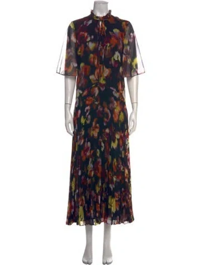 Pre-owned Jason Wu Collection Floral Print Midi Length Dress In Blue