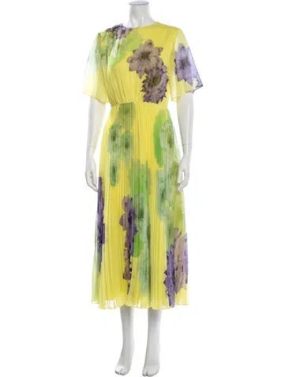 Pre-owned Jason Wu Collection Floral Print Midi Length Dress In Green