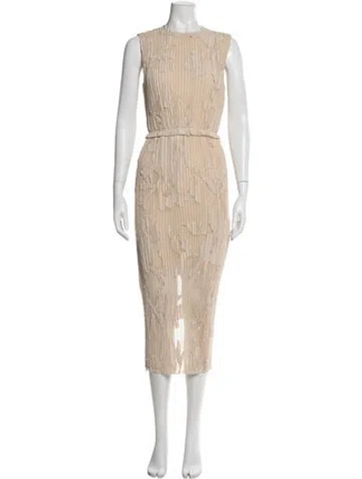 Pre-owned Jason Wu Collection Floral Print Midi Length Dress In Neutrals