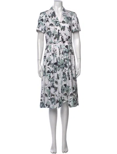 Pre-owned Jason Wu Collection Floral Print Midi Length Dress In Neutrals