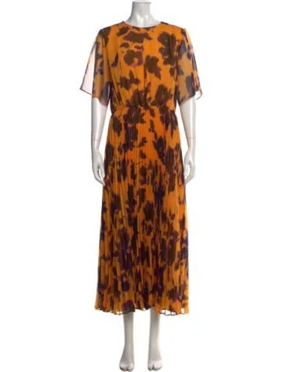 Pre-owned Jason Wu Collection Floral Print Midi Length Dress In Yellow